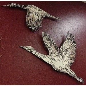 Sand Hill Cranes In Flight Black, White, & Blush Painted Aluminum Wall Sculpture